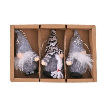 

DOYOUNG Christmas Red Black Plaid Gnome Pendant 3pcs/box Children Birthday Present