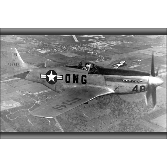 24"x36" Gallery Poster, 162d Fighter Squadron North American F 51D 25 NA Mustang 44 73348