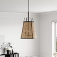 thumbnail image 6 of Aiwen 3-Light Drum Bamboo Weaving Pendant Light Rustic Farmhouse Chandelier Beige Industrial Light Fixture, 6 of 10