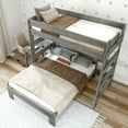 thumbnail image 4 of Plank+Beam Solid Wood Farmhouse Twin over Full L-Shaped Bunk Bed Bed with Desk, Driftwood, 4 of 6