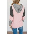 thumbnail image 4 of Women Casual Hoodies Color Block Pullover Long Sleeve Tops With Drawstring Sweatshirts, 4 of 8