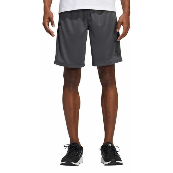 Adidas Mens 3 Stripe Shorts with Zipper Pockets (Grey 3X-Large)