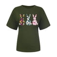 thumbnail image 4 of VBTAPA 2025 Summer Tops for Women Happy Easter T Shirt Cute Bunny Eggs Graphic Tees Casual Holiday Short Sleeve Tees Top Sales of the Day Army Green L, 4 of 6