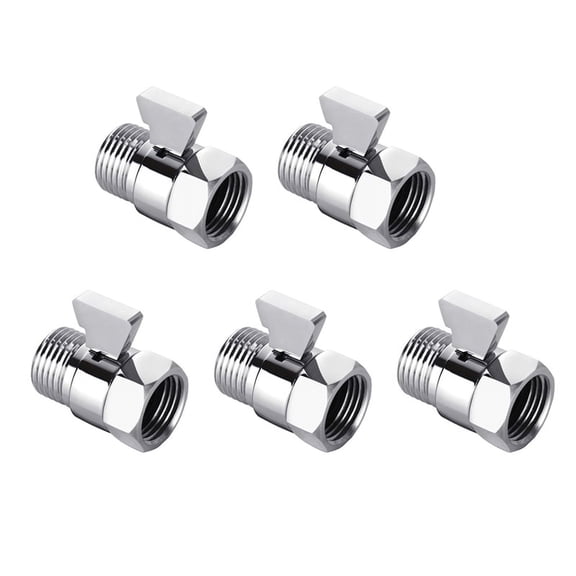 5X Water Flow Control Shut Valve,Brass Adjustable Water Pressure Regulator for Hand Held Shower & Bidet Sprayer