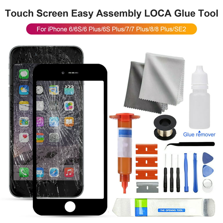 Waroomhouse Touch Screen Easy Assembly LOCA Glue Tool Tempered Glass Front Glass  Screen Repair Kit Spare Parts for iPhone 6/6S/6 Plus/6S Plus/7/7 Plus/8/8  Plus/SE2 