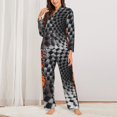 thumbnail image 2 of Kdxio Butterflies Optical Illusion Women's Pajama Sets Long Sleeve Button Down Sleepwear Nightwear Soft Pjs Lounge Sets-XX-Large, 2 of 7