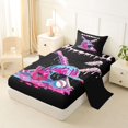 thumbnail image 2 of Castle Fairy Baseball Print Twin Sheets 3pcs, Ice Cream Drip Bedding, Pink Blue Black,1 Fitted Sheet, 1 Flat Sheet and 1 Pillowcase, 2 of 6
