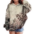 thumbnail image 2 of Gubotare Camo Hoodie Kids Cute Hoodies Maple Leaf Print Oversized Drop Shoulder Fleece Hooded Sweatshirt Pullover With Pocket (Beige, 2-3 Years), 2 of 7