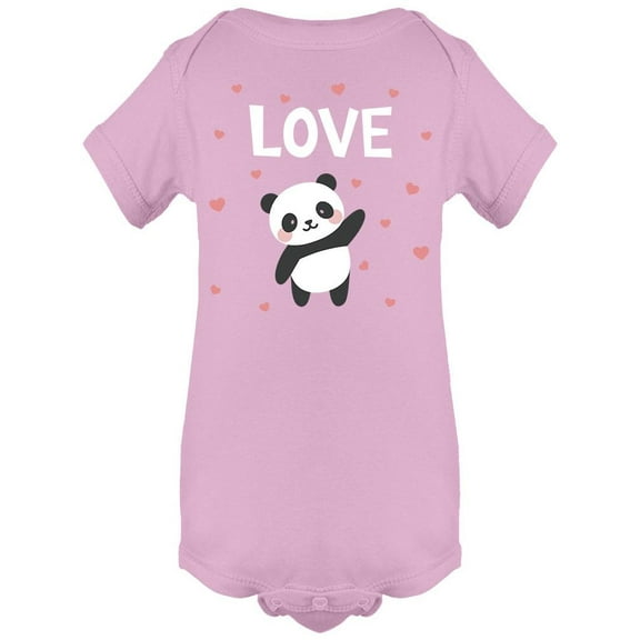 Panda Waving: Love Hearts Around Bodysuit Infant -Image by Shutterstock, 24 Months