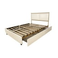 thumbnail image 6 of Full Size Metal Bed Frame with Steamed Bread Shaped Backrest and Four Storage Drawers,Sponge Soft Bag,Heavy Duty Platform Bed with Wood Slats Support,Easy Assembly,No Box Spring Needed,White, 6 of 7