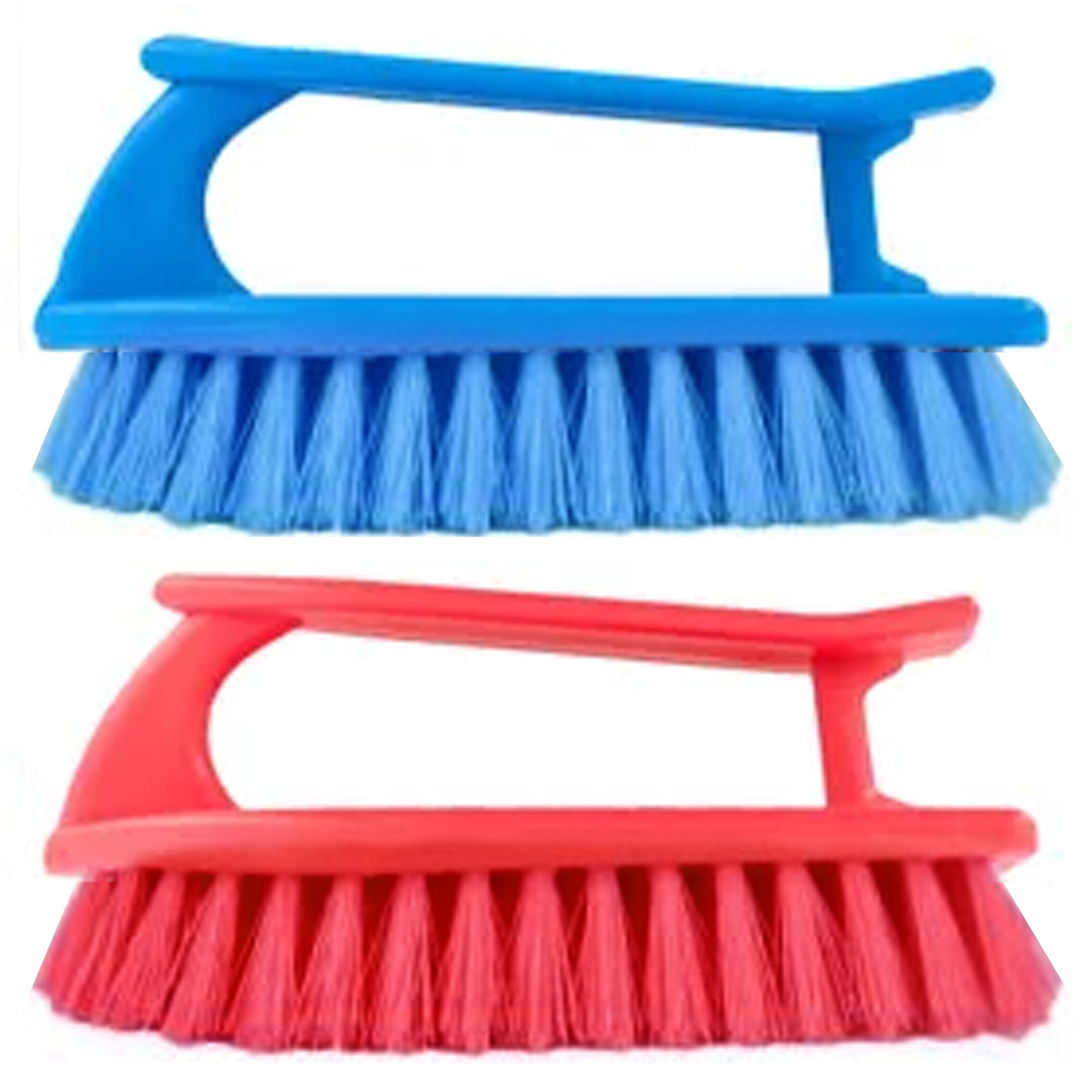 Mtfun Set of 4 Multifunctional Cleaning Brushes Set Replaceable Cleaning Heads Scrub Brush with Non-Slip Handle for Home Bathroom Kitchen Floor, Size