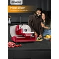 thumbnail image 5 of FOHERE Meat Slicer, 250W Deli & Food Slicer with Three 7. 5inch Stainless Steel Blades and Food Tray, Red, 5 of 8