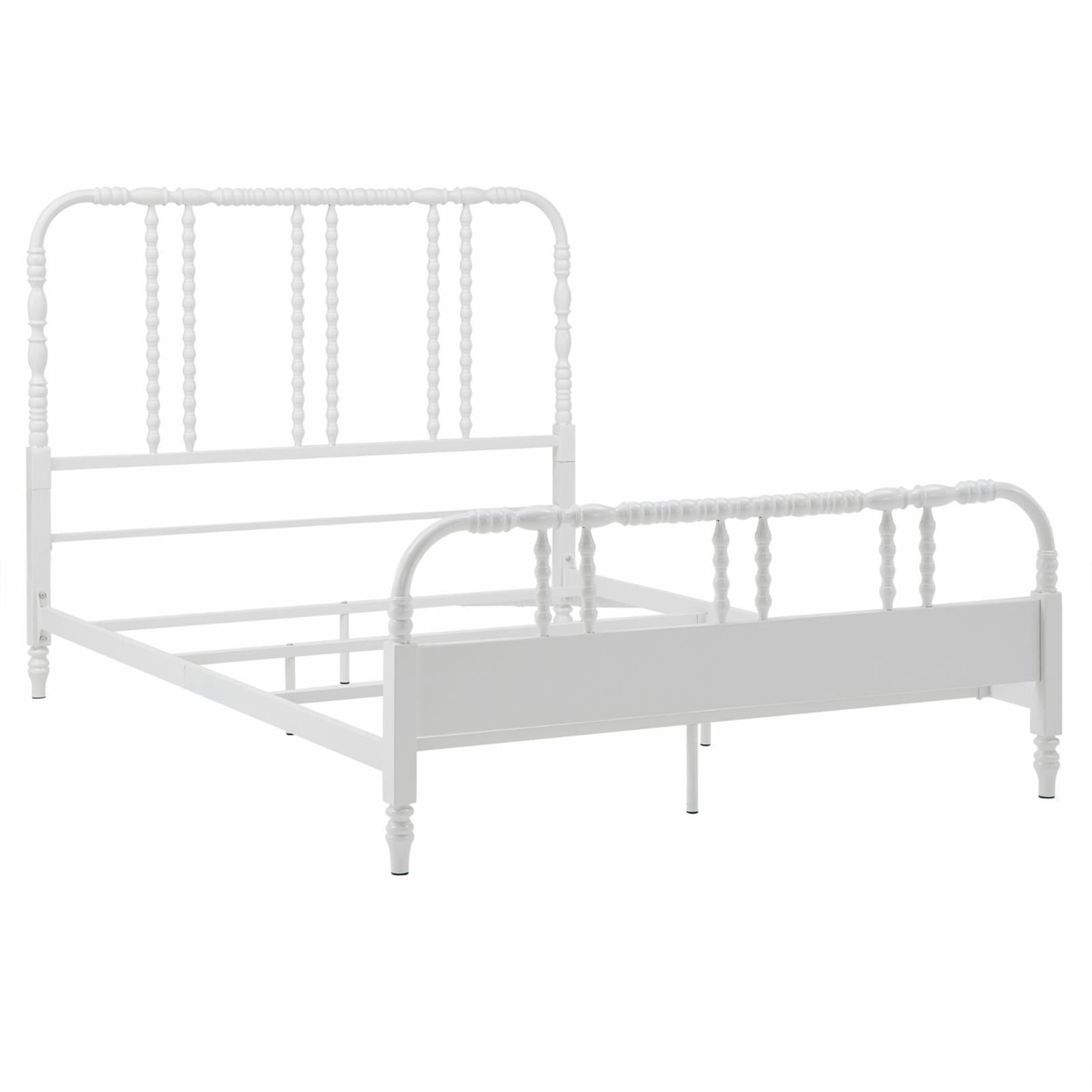 Weston Home Leona Metal Spool Panel Full Bed, White