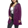 thumbnail image 2 of TFEOQRY Fashion Women's Casual Cotton Outwear Jacket Long Sleeve Solid Color Zipper Ladies Tops Blouse Coat with Pockets Purple, 2 of 6