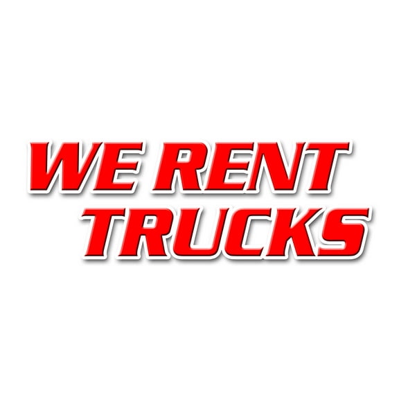 48" WE RENT TRUCKS DECAL sticker one way moving daily box pick up sell boxes