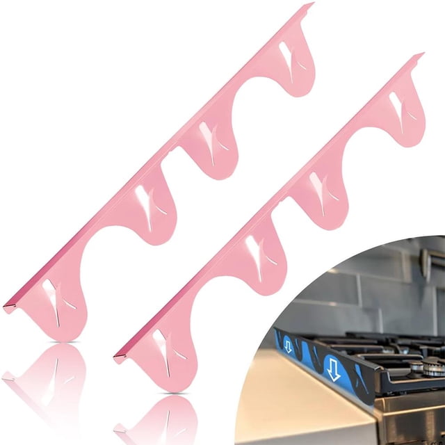 Couvercles d'Écart de Cuisinière en Acier Inoxydable, 2 Pack Résistant à la Chaleur, Remplisseur d'Écart de Cuisinière Rétractable, Kit de Garniture à Longueur Réglable pour Écarts entre le Dessus et le Comptoir des Cuisinières