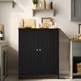 thumbnail image 7 of FANGSUM Black Bathroom Cabinet with 2 Doors and 3 Adjustable Shelves, Freestanding Floor Storage Cabinet for Bathroom, Living Room, Kitchen, Black, 7 of 7