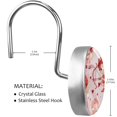 Love Cupid Heart Crystal Glass Shower Curtain Hooks Rings Decorative