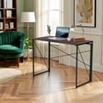thumbnail image 6 of Homycasa 39 inch Home Office Desk Writing Computer Table Walnut, 6 of 6