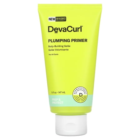 DevaCurl Plumping Primer Body-Building Gelée | Amino Acid Complex | Provides Body | Provides Fuller and Plump Curls| 5 fl oz (with Free Tail Comb)