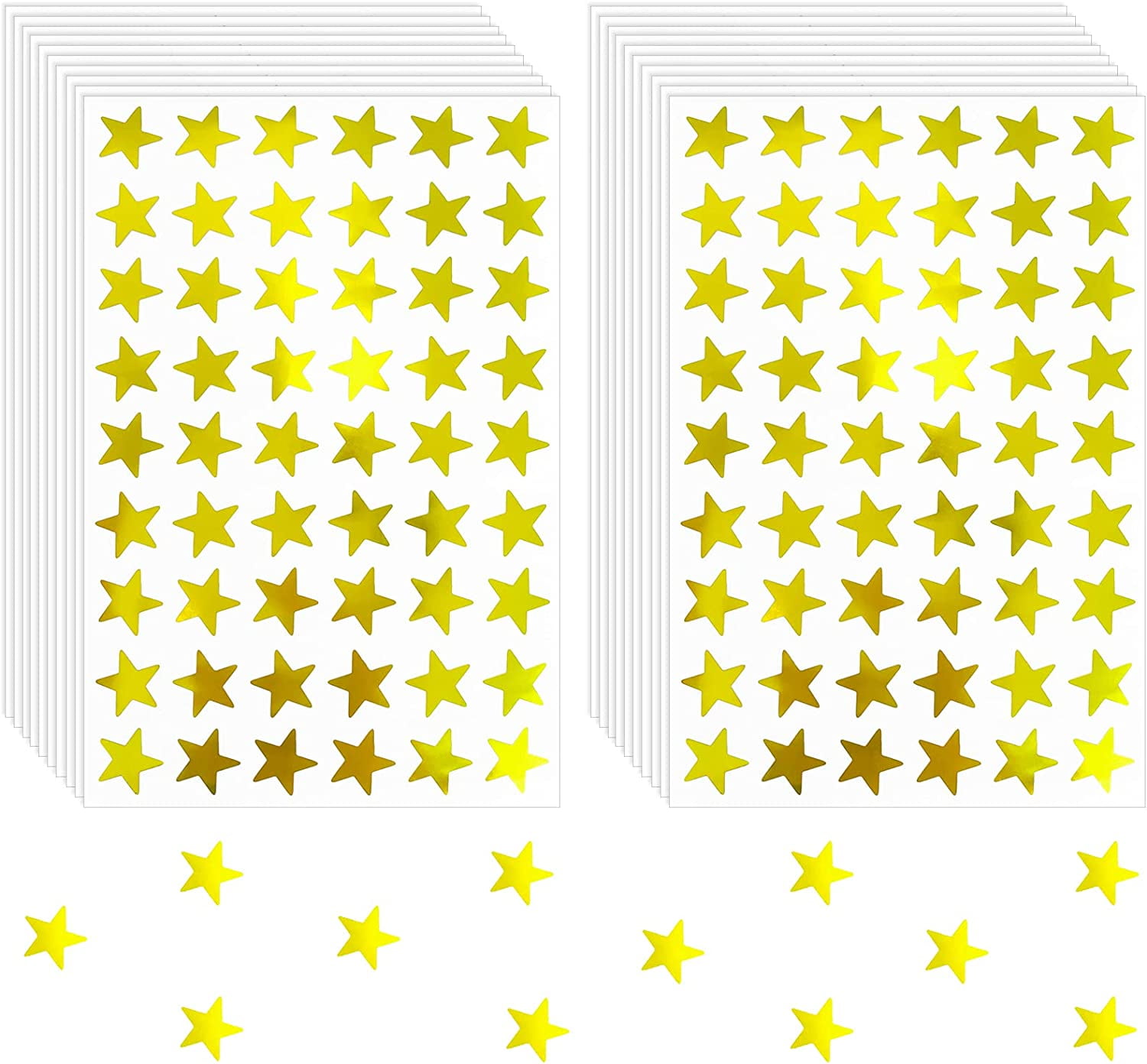 1080 Counts Colorful Foil Star Stickers for Kids Reward, 0.5 Diameter  Self-Adhesive Stickers Stars Labels