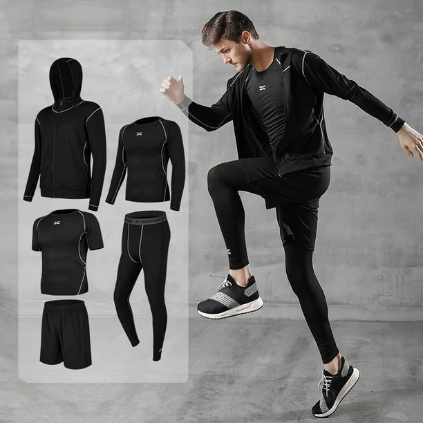 Traje deportivo para hombre, otoño, ocio, traje de fitness para hombre, secado rápido, mallas de baloncesto para correr, pantalones de fitness, traje deportivo
