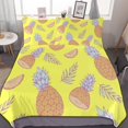 thumbnail image 1 of HAHDAXIA Pineapple Fruit Pattern Bedding Solid Comforter Set for All Seasons,3 Pieces(1 Comforter+2 Pillowcases),Soft Microfiber Bedding Set Full(79"x90"), 1 of 7