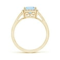 thumbnail image 2 of ANGARA Natural Classic Square Aquamarine Halo Ring in 14K Yellow Gold for Women (Size-6mm) | March Birthstone, Birthday, Anniversary, Jewelry Gift for Women | Natural Aquamarine Ring, 2 of 8