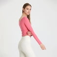 thumbnail image 4 of Tops de nailon para mujer, camisetas de gimnasio, ropa deportiva ajustada elástica, transpirable, cómoda, Top deportivo, ropa de Yoga para mujer, 4 of 5