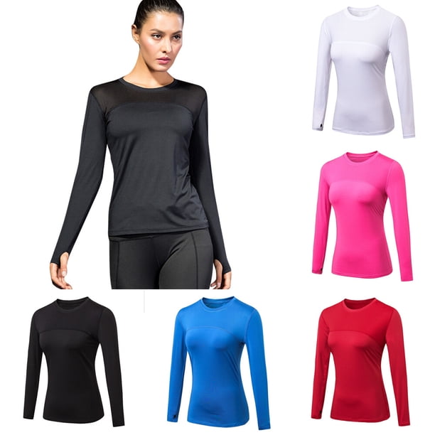 TFixol nuevas mujeres Yoga Tops Sexy gimnasio ropa deportiva Fitness cuello redondo