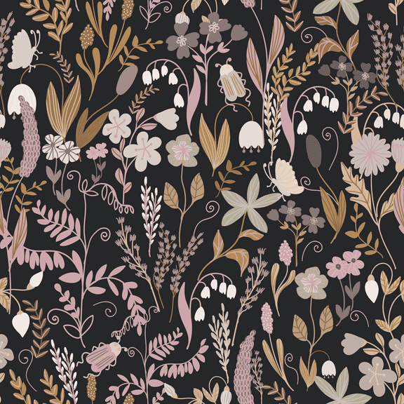 UMIGGEE Peel and Stick Wallpaper 17.7" x 118" Black Floral Self Adhesive Removable Wallpaper Peel and Stick for Home Bedroom Cabinets Thicken