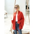 thumbnail image 6 of Women'S - Batwing Cable Knitted Slouchy Oversized Wrap Cardigan Sweater Rust  Size, 6 of 8