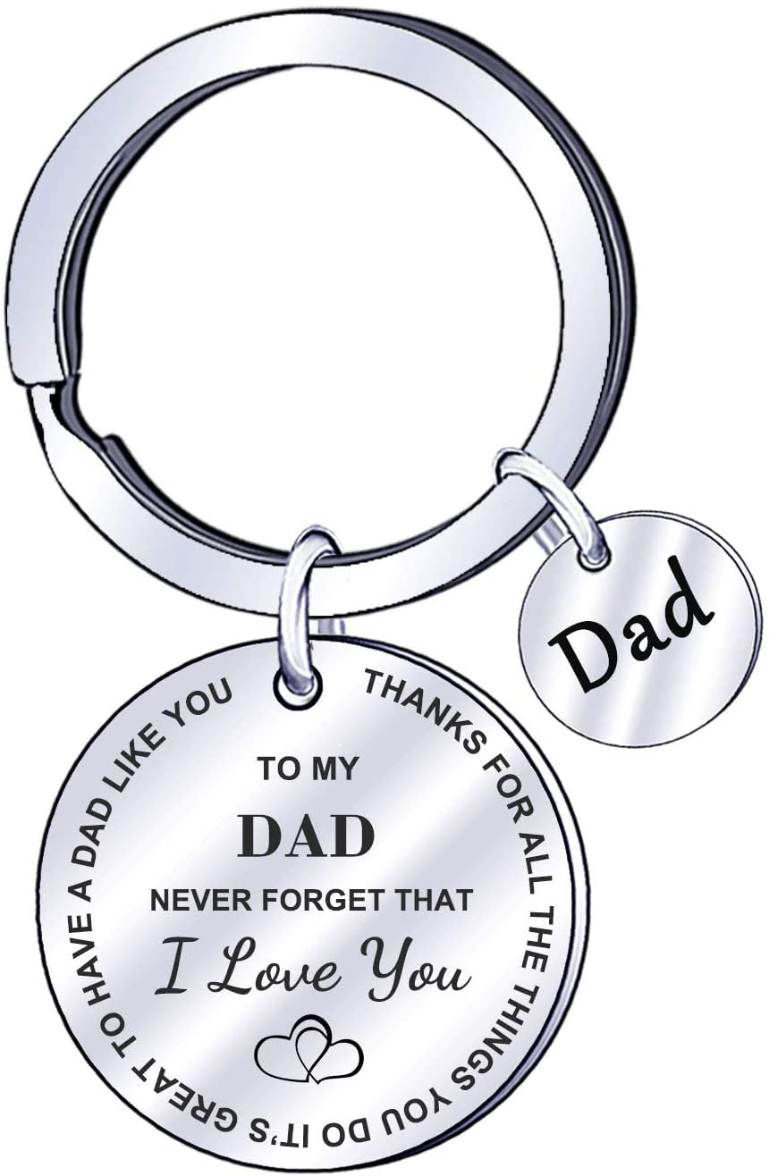 Fathers Day From Daughter Key Chain From Son Keychain Gift Best Father Ever Keychain Father Birthday Round Keychain