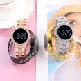 thumbnail image 3 of Reloj electrónico led con forma de ladrillo, reloj de mujer con correa de acero de lujo ligero, reloj de mujer, reloj de moda para estudiantes femeninas, 3 of 6
