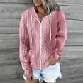 thumbnail image 4 of Xudanell Zip up Hoodie Women Solid Color Simple Oversized Sweatshirt Woven Texture Hoodie Sweater Pink XXXL, 4 of 9