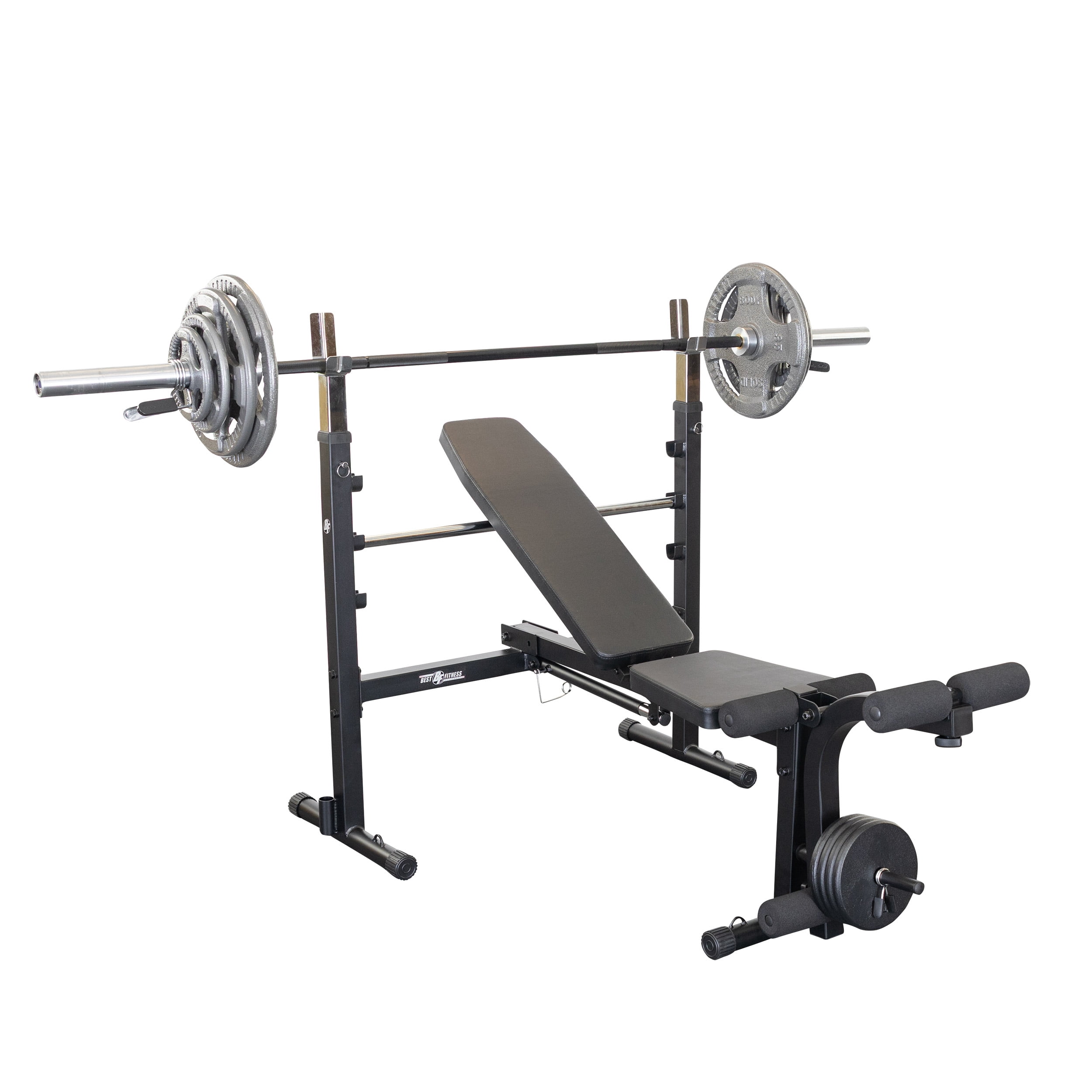 Best Fitness BFOB10B Olympic Bench With Leg Developer - Black