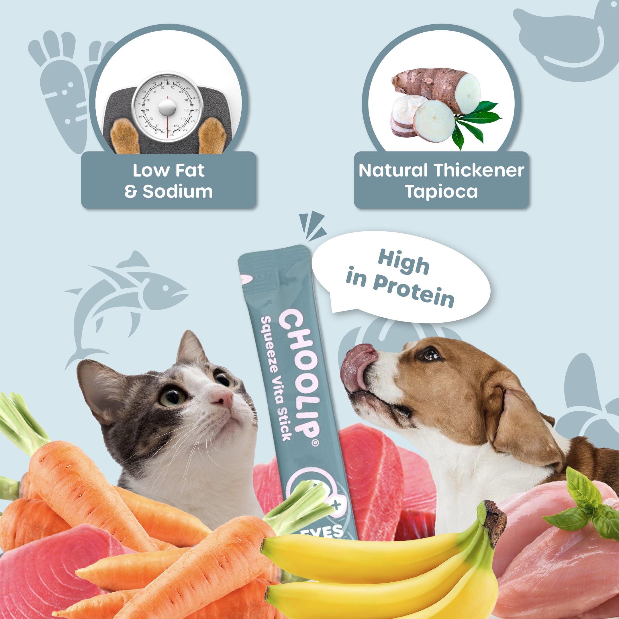 Choolip Vita Stick Eye Support Lickable Treats for Cats & Dogs, 25.9 oz (49ct)