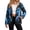 Blue Dolphin Floral, variant on Sherpa Lined Jacket Coat for Women Outfits Blue Dragonfly Galaxy Cozy Fleece Shacket Outwear, Thick Fuzzy Clothes, Snap Button, Long Sleeve, Lapel Collar, Travel Clothes, XX-Large