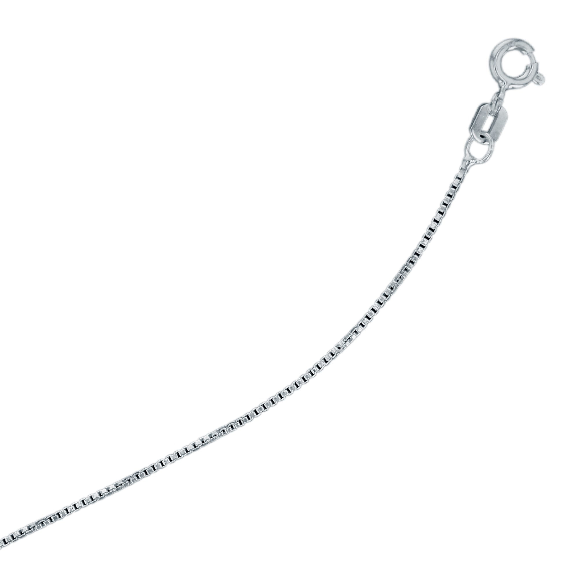 Sterling Silver .925 Box Necklace Chain 1mm Gauge 24' inches. Made in Italy