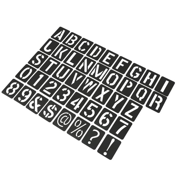 41-Piece Reusable Number and Letter Stencil Set for Kids, 10.2x7.6cm, Black Templates for Crafts and Learning