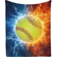thumbnail image 1 of LHSHID Softball Gifts Blanket Cool Fire and Ice Softball Blanket Softball Gifts for Girls Softball Lovers Gifts Softball Team Gifts Girls Softball Gifts Softball Ideas 60x80in, 1 of 6