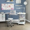 thumbnail image 3 of Sew Ready Pro Stitch Sewing Desk with Folding Top Metal Drawers and Storage Shelves Shilver/White, 3 of 14