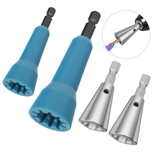 4Pcs Wire Stripping and Twisting Tool, Cable Quick Stripping, Wire Twister Tool for Drill, Automatic Wire Stripper Cable Wire Connector Tool, Portable Wire Nut Twister for Electrical Power Drill