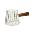 thumbnail image 2 of OEFNTAC Wooden Handle Glass Milk Creamer Pot 180ml Small Pouring Jug for Coffee Tea Condiment Server, 2 of 7
