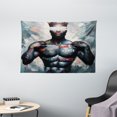 thumbnail image 3 of Ambesonne Artwork Tapestry Wall Hanging, Black Man Brave Power Paint, 60"x40", Dark Blue Grey and Multicolor, 3 of 4