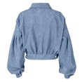 thumbnail image 4 of WTOBBY Women's Casual Corduroy Jacket Single-breasted Coat, Comfortable and Trendy Ribbed Fabric Jacket for Everyday Casual Style,Light Blue L, 4 of 5
