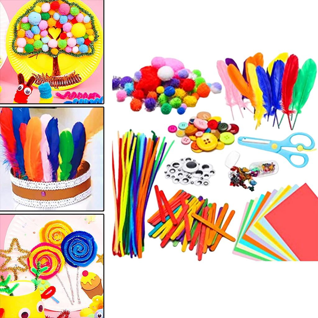 Kids Craft Materials Art Supplies for Kids Popsicle Sticks Handmade Props Gift for Christmas School