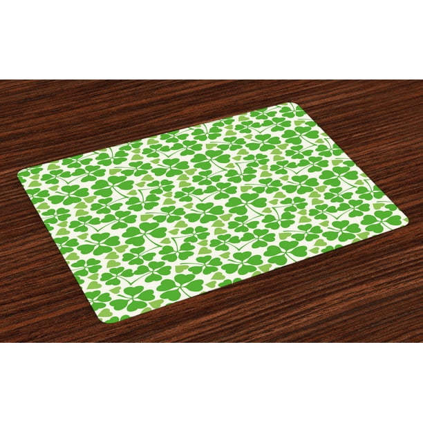 Irish Placemats Set of 4 Gaelic Nature Garden Theme Spring Clovers with