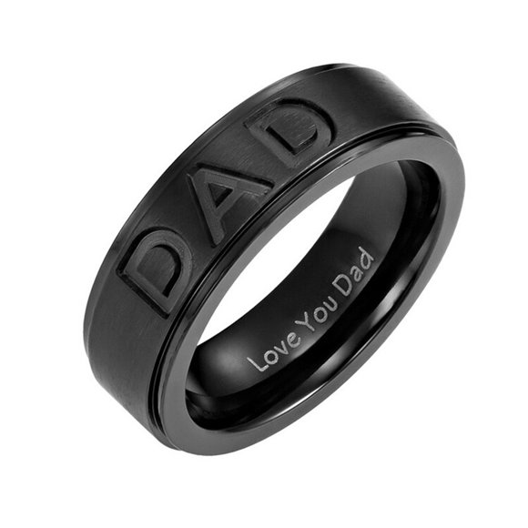 Fashion Letter DAD Ring Mens Titanium Steel Ring Jewelry Ring 1pc