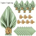 thumbnail image 1 of 1 elegante juego de servilletas de raso con exquisitos servilleteros | Imprescindible for bodas y vacaciones., 1 of 2